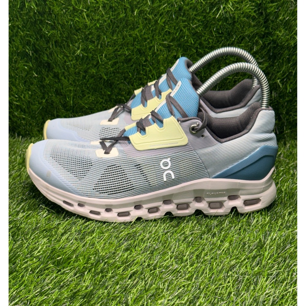 On Running Cloudstratus Glacier Meadow Blue Yellow Sneakers 39.98658 Womens 8.5